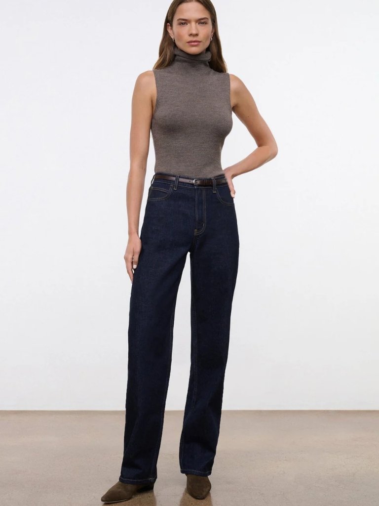 Staud Leo High Rise Jean In Indigo, Size 26